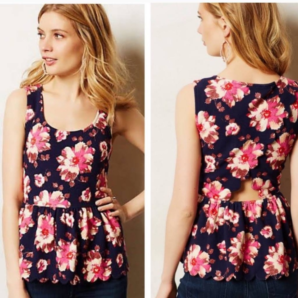 Anthropologie Postmark Clovelly Peplum Top Size S